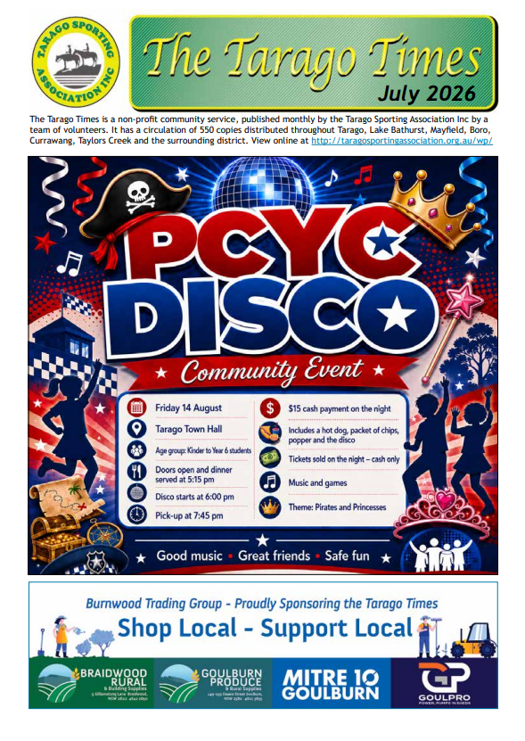 Tarago Times July 2026 Edition
