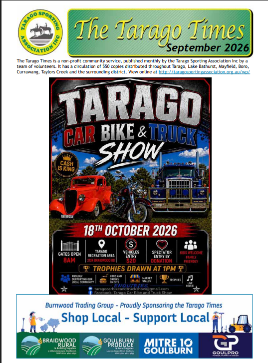 Tarago Times September 2026 Edition